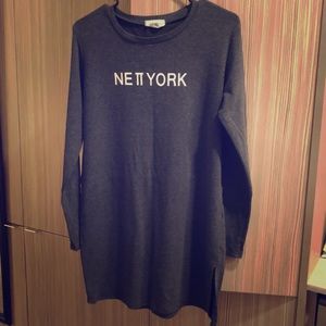 Dark grey long tee